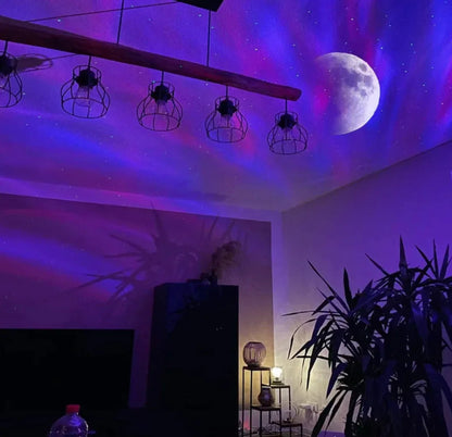 Aurora projector device with remote