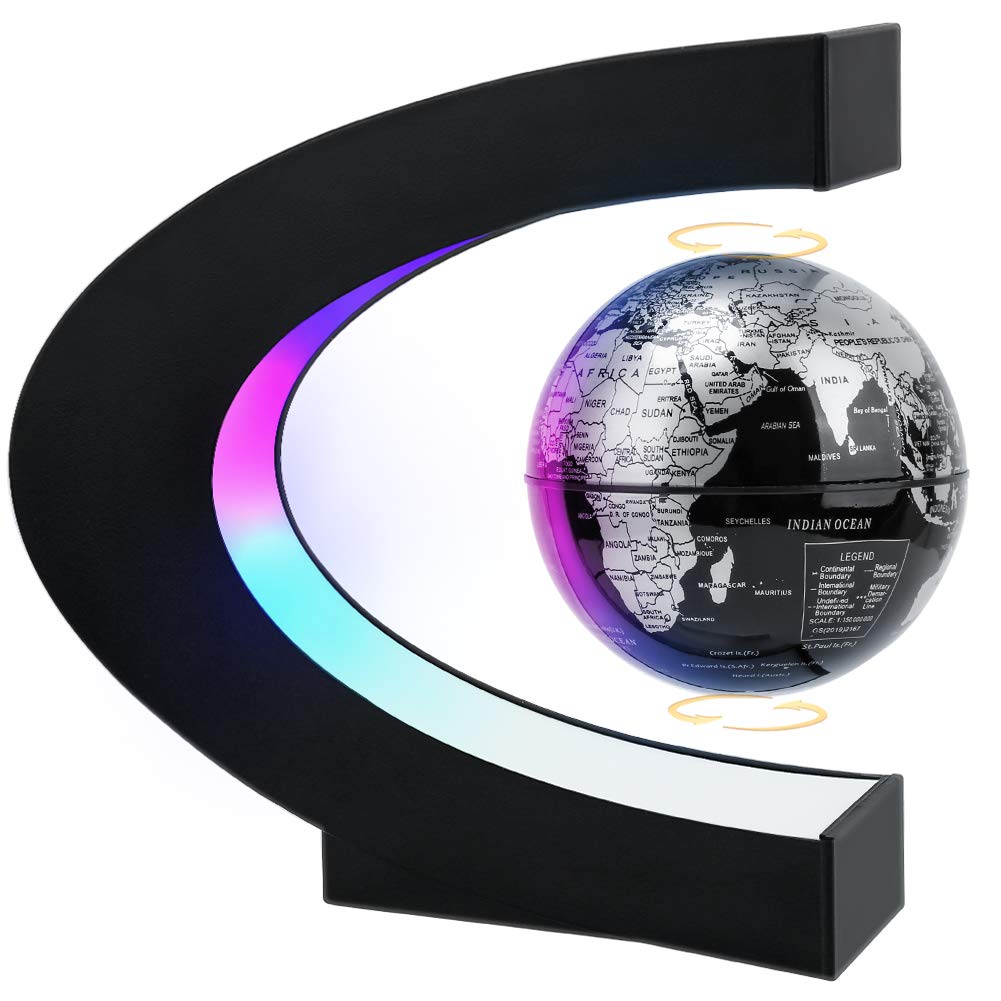 Magnetic Levitating Globe with LED Light Cool Tech Gift for Men Father Boys and Girls  Birthday Gifts for Kids Floating Globes World Desk Gadget Decor in Office Home/Display Frame Stand